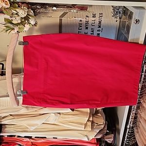 Red pencil skirt